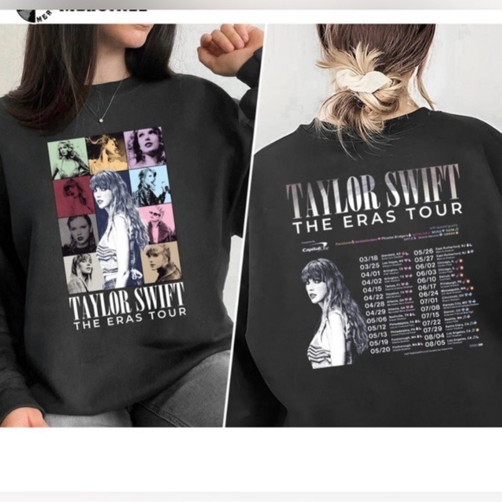 Taylor Swift The Eras Tour Graphic Sweatshirt Black